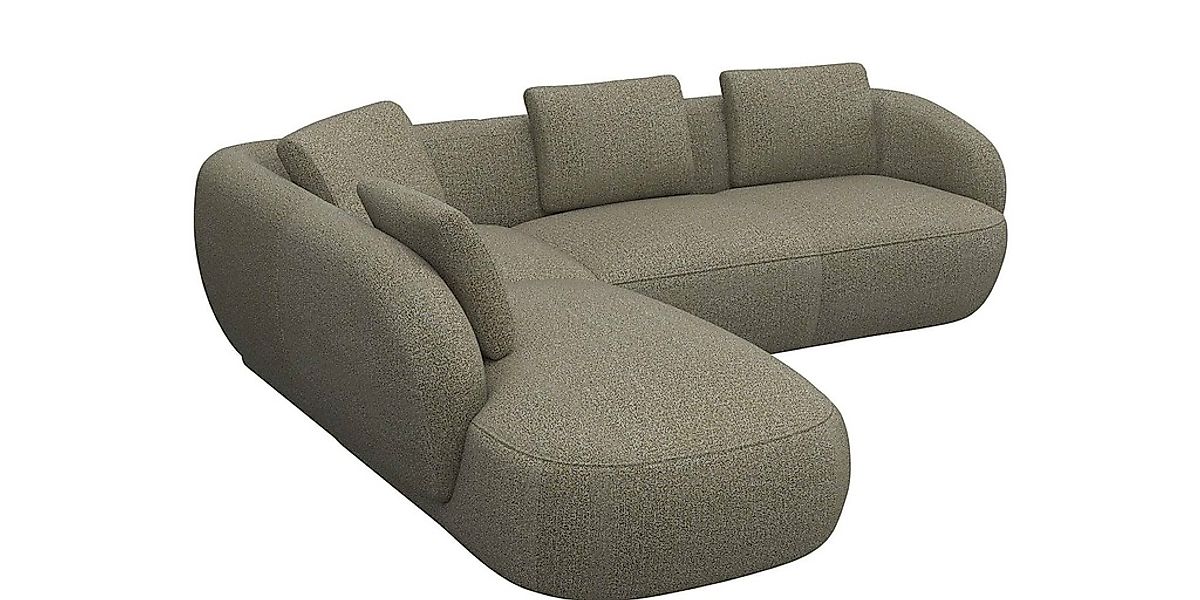 FLEXLUX Ecksofa »Torino, rund, L-Form, Sofa-Ecke mit Ottomane«, Modernes, o günstig online kaufen