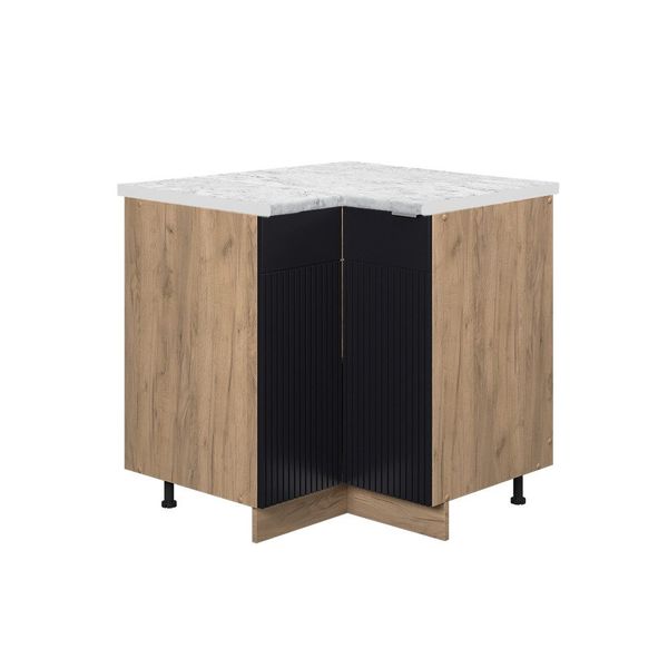 Vicco Eckunterschrank Fame-Line, Schwarz gestreift/Goldkraft Eiche, günstig online kaufen