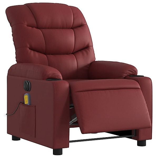 vidaXL Sessel Massagesessel Elektrisch Weinrot Kunstleder günstig online kaufen