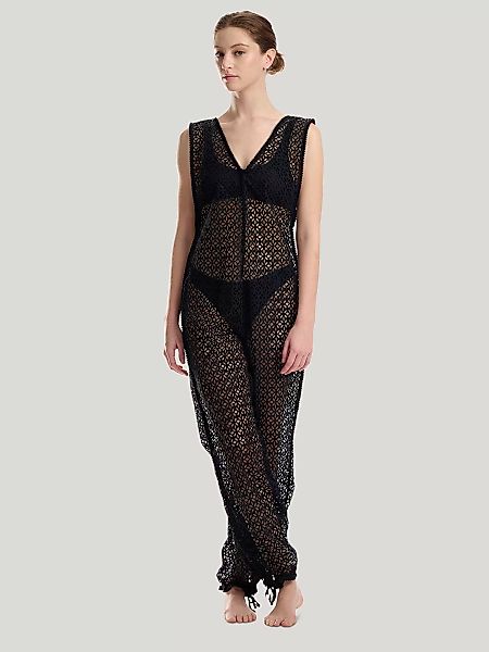 Wolford - Knit & Eyelet Jumpsuit, Frau, black, Größe: M/L günstig online kaufen