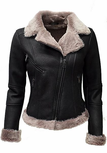 Zimmert Leather Lederjacke Cherry Lammfelljacke kurz, Schwarz Rosé Motojack günstig online kaufen