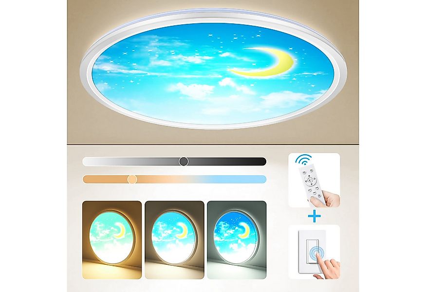 BRAIDOL Deckenleuchten Led Deckenlampe Ultra Dünn Rund Lampen Ø29cm, Dimmba günstig online kaufen