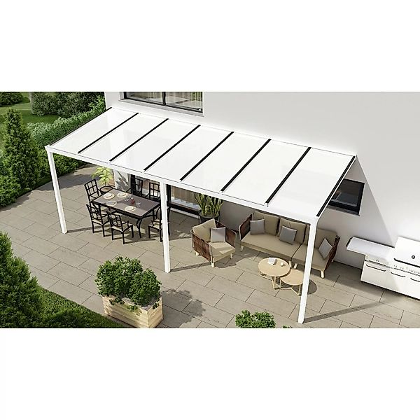 Terrassenüberdachung Basic 700 cm x 300 cm Weiß PC Opal günstig online kaufen