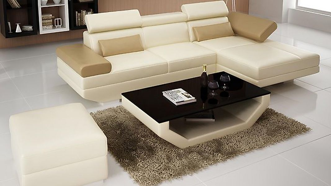 JVmoebel Sofa Ledersofa L-Form Couch Wohnlandschaft Ecksofa Garnitur Design günstig online kaufen