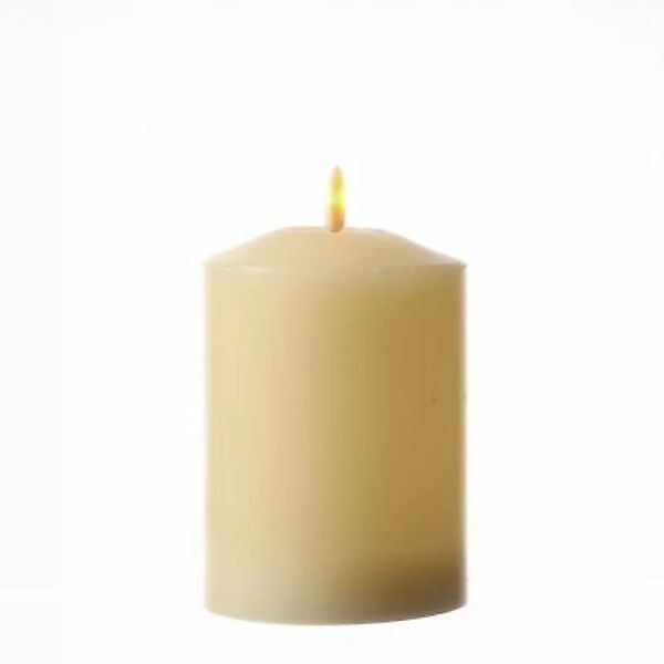 MARELIDA LED Kerze Echtwachs flackernd D: 10cm H: 17cm creme günstig online kaufen