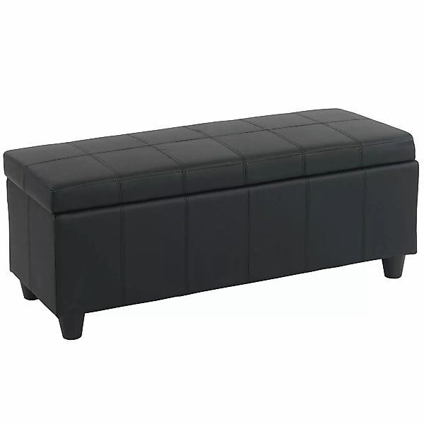 MCW Aufbewahrungs-Truhe Kriens Kunstleder 45x114x45cm Schwarz Matt günstig online kaufen