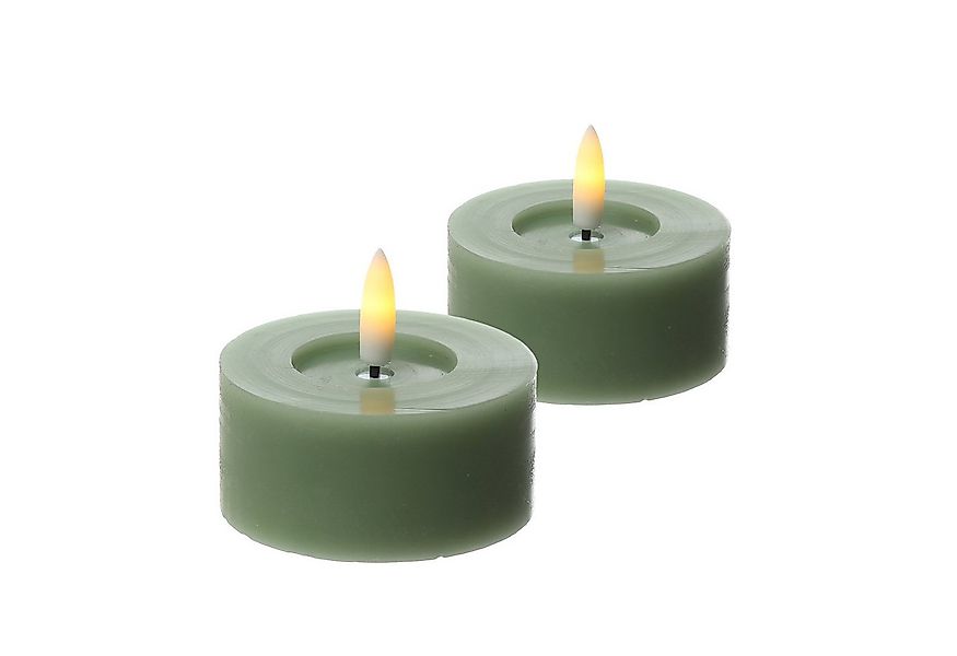 Adilina LED-Kerze LED Maxi Teelichter Lina Rustik Optik Echtwachs D: 7cm gr günstig online kaufen