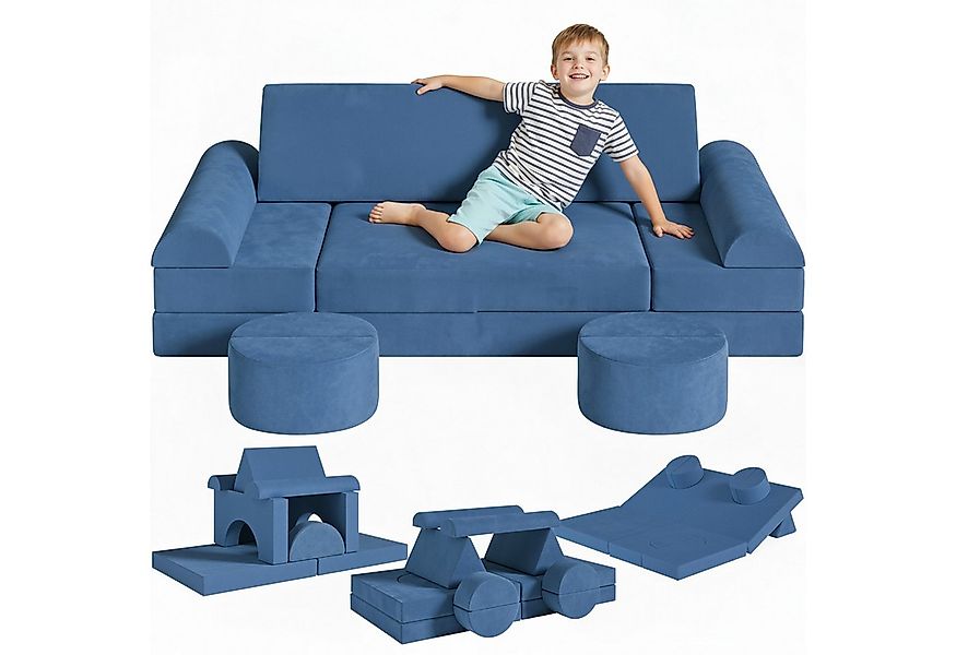TLGREEN Kindersofa mit 15PCS Modul, Modulare Kinderspielcouch, Spielsofa fü günstig online kaufen