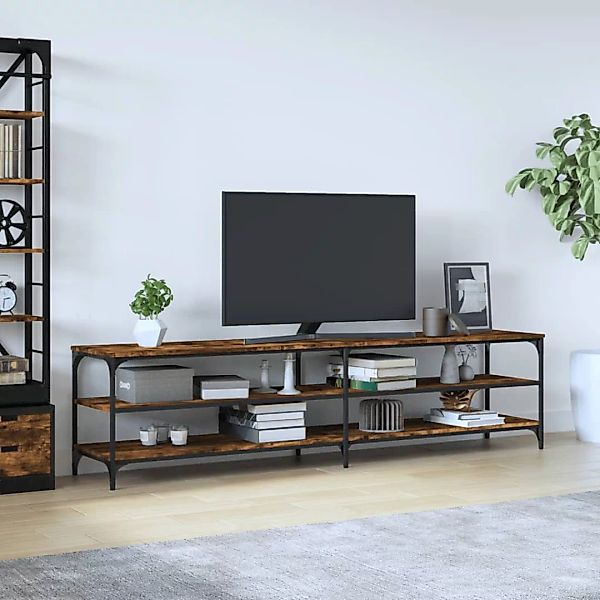 Vidaxl Tv-schrank Räuchereiche 200x30x50 Cm Holzwerkstoff Und Metall günstig online kaufen