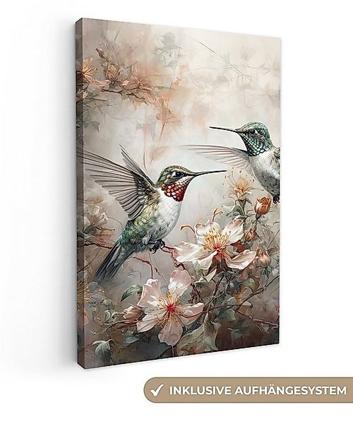 OneMillionCanvasses® Leinwandbild Kolibri - Vögel - Blumen - Pflanzen, Foto günstig online kaufen