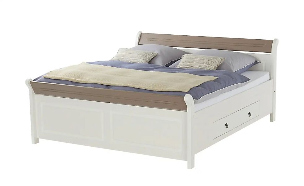 Bettgestell Massivholz  Fehmarn ¦ weiß ¦ Maße (cm): B: 186 H: 90 Betten > B günstig online kaufen