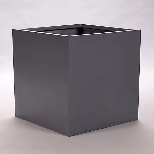 Elegant Einrichten Pflanzkübel Fiberglas Anthrazit-Metallic Quadratisch 90x günstig online kaufen
