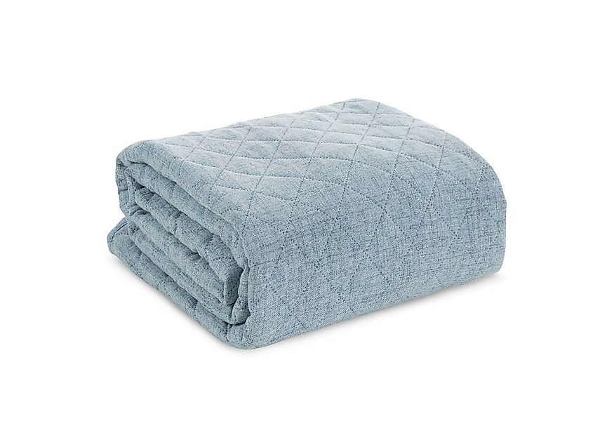 Eurofirany Tagesdecke LEINOPTIK, Karomuster Steppung Doppelbett Überwurf Ei günstig online kaufen