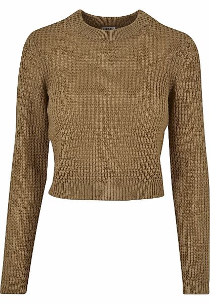 URBAN CLASSICS Fleecepullover "Urban Classics Damen Ladies Short Waffle Swe günstig online kaufen