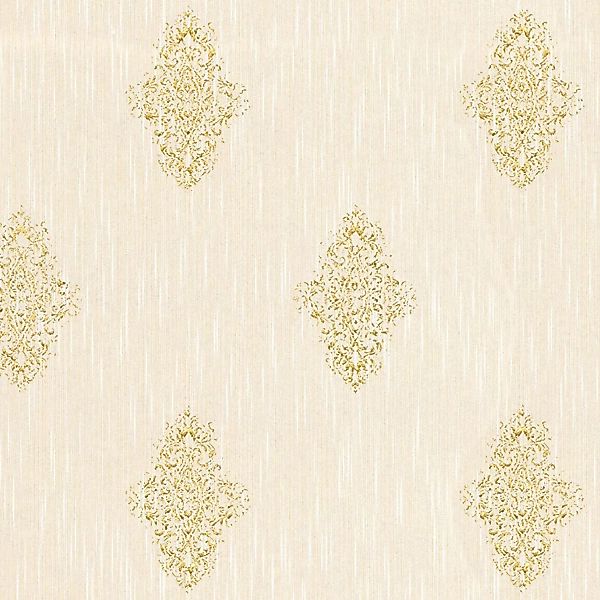 Bricoflor Textiltapete mit Gold Glitzer Effekt Barock Tapete in Hellrosa fü günstig online kaufen