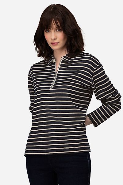 Laurasøn Sweatshirt Sweatshirt Ringel Polokragen Langarm günstig online kaufen
