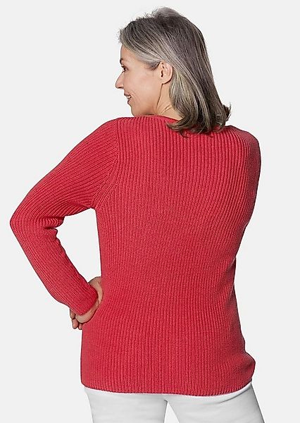 GOLDNER Strickpullover Kurzgröße: Baumwollpullover mit Patentgrobstrick Win günstig online kaufen