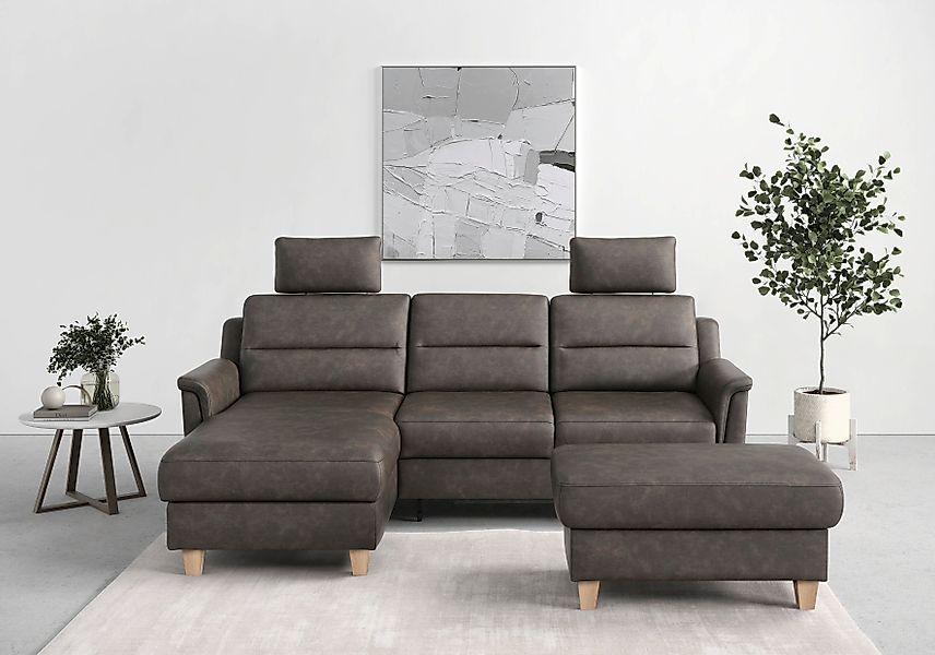 sit&more Ecksofa "Farö L-Form", inklusive Federkern, wahlweise mit Bettfunk günstig online kaufen