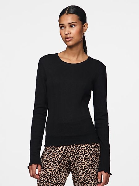 pieces Langarmshirt "PCMARIE LS O-NECK POIN TOP JRS NOOS BC" günstig online kaufen