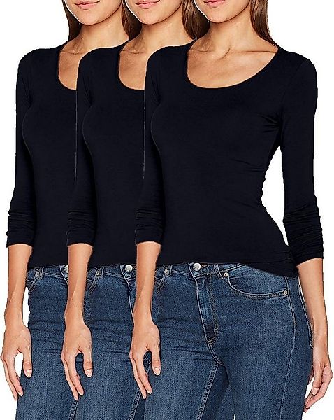 ONLY Langarmshirt (3er-Pack) Basic Shirts günstig online kaufen