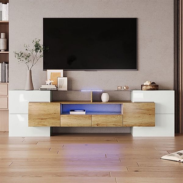 autolock TV-Schrank Stilvoller TV-Schrank, Lowboard.hochglänzendes Weiß, günstig online kaufen