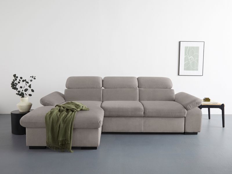COTTA Ecksofa "Lola L-Form mit Kopfteilfunktion & Hocker" wahlweise mit Bet günstig online kaufen