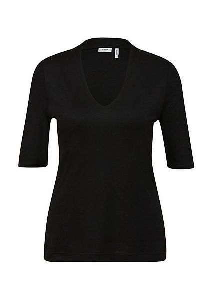 s.Oliver T-Shirt Slim Fit 1/2-Arm, V-Ausschnitt, Viskose, elegant günstig online kaufen