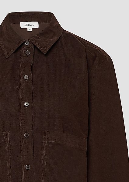s.Oliver Langarmbluse Verkürzte Feincord-Bluse mit aufgesetzten günstig online kaufen