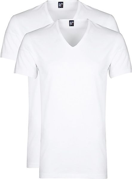 Alan Red  Dean T-Shirt V-Ausschnitt Weiß (2er-Pack) - Größe L günstig online kaufen