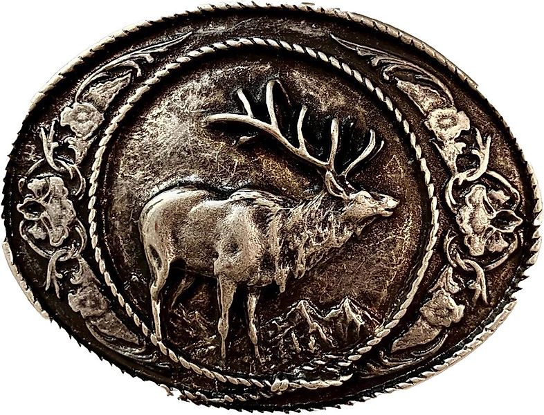 Pezzo D'oro Gürtelschnalle Koppelschließe "Silberhirsch" Gürtelschnall 4cm günstig online kaufen