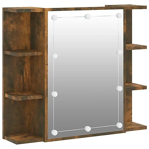vidaXL Spiegelschrank mit LED Räuchereiche 70x16,5x60 cm 820451 günstig online kaufen