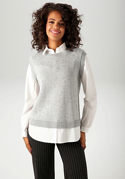 Aniston CASUAL Strickpullover, mit Bluseneinsatz - NEUE KOLLEKTION günstig online kaufen