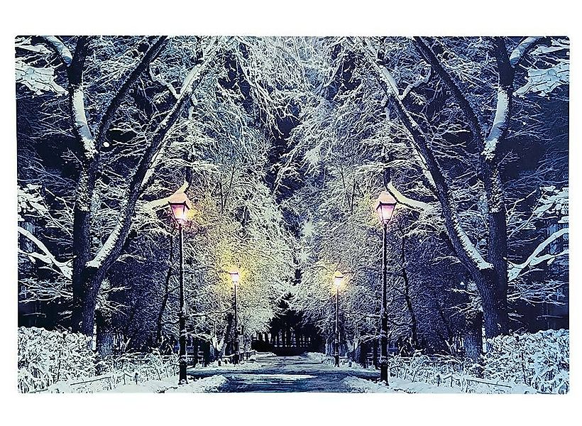 LED Bild Schneelandschaft Park Beleuchtet Weihnachten Winterlandschaft 38x5 günstig online kaufen
