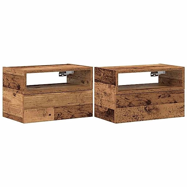 vidaXL Wand-Nachttische 2 Stk, Altholz-Optik 45x26x28,5 cm 858611 günstig online kaufen