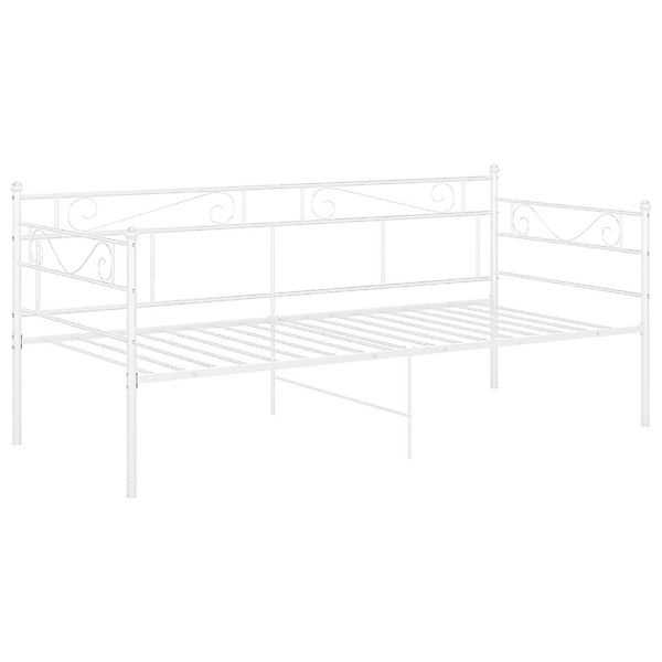 vidaXL Bett Schlafsofa Bettgestell Weiß Metall günstig online kaufen