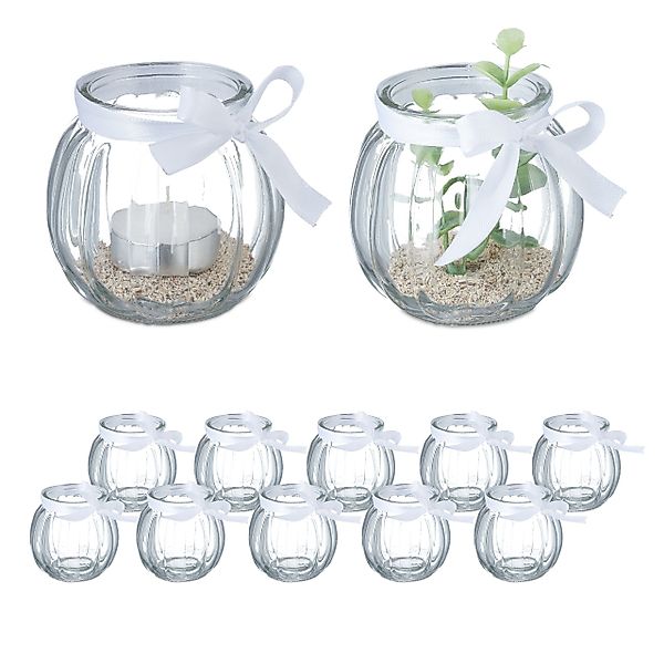 relaxdays Windlicht Transparentes Windlicht im 12er günstig online kaufen