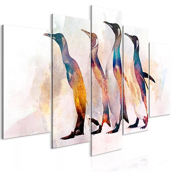 Wandbild - Penguin Wandering (5 Parts) Wide günstig online kaufen