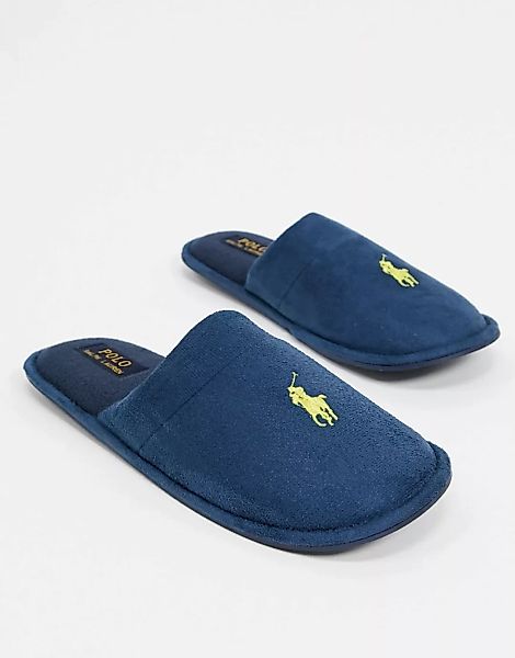 Polo Ralph Lauren – Summit Scuff – Hausschuhe in Navy günstig online kaufen