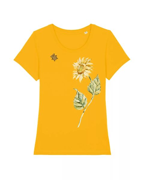 Sonnenblume Mit Marienkäfer | Broschenshirt Damen günstig online kaufen