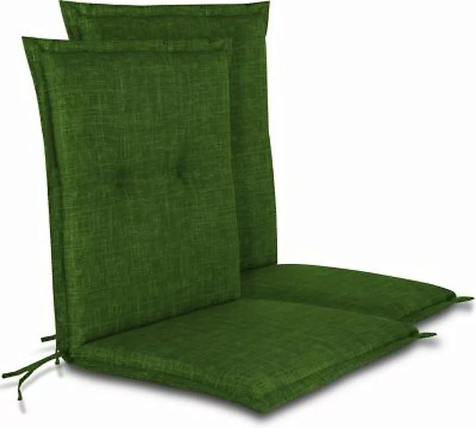 Aspero® 2 Stuhlauflagen Niedriglehner Gartenstuhlauflagen grün günstig online kaufen