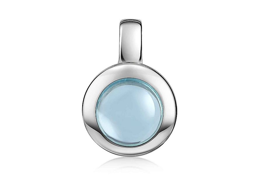 Materia Kettenanhänger Blautopas Edelstein Anhänger Hellblau rund KA-38, 92 günstig online kaufen