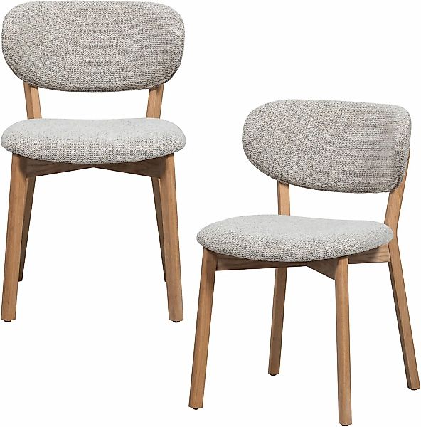 WOOOD Esszimmerstuhl "UDAR ESSZIMMERSTUHL MIT HOLZRAHMEN NATUR - 2ER SET" ( günstig online kaufen