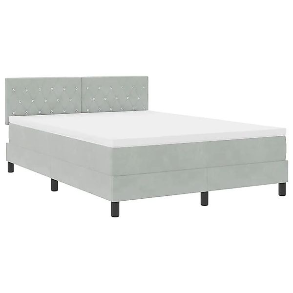 vidaXL Boxspringbett mit Matratze Hellgrau 140 x 200 cm Stoff 3339110 günstig online kaufen