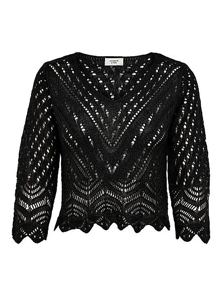 JACQUELINE de YONG Strickpullover Cropped 3/4 Arm Strick Spitzen Struktur J günstig online kaufen