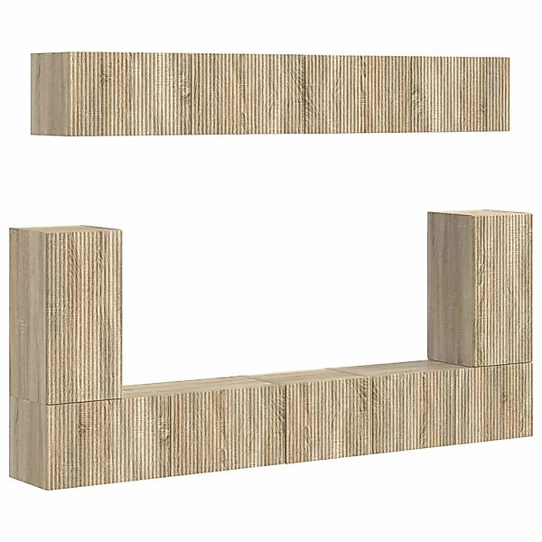 vidaXL TV-Schrankset Wandmontiert 5-Tlg Sonoma-Eiche Holzwerkstoff 3409089 günstig online kaufen