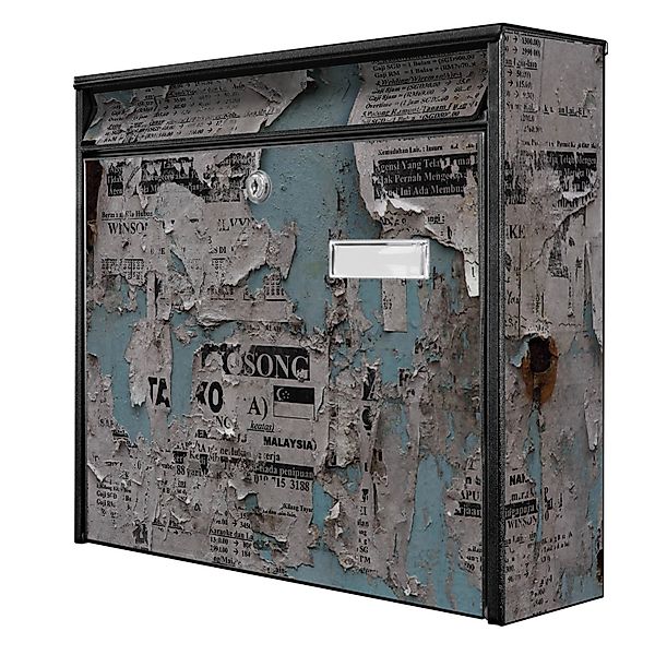 Banjado Briefkasten Schwarz 36.2x32.2x10cm Groß / Inkl. Montagematerial & 2 günstig online kaufen