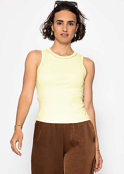 SASSYCLASSY T-Shirt Tank Top mit Außennähten Damen anliegendes Top mit Rund günstig online kaufen