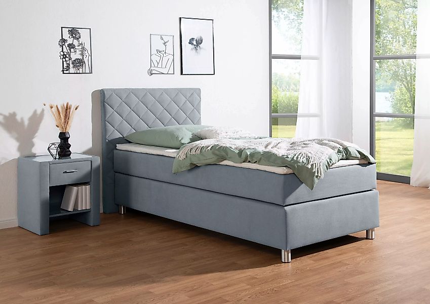 Leonique Boxspringbett "Bernard, in verschiedenen Breiten", inkl. Topper, M günstig online kaufen