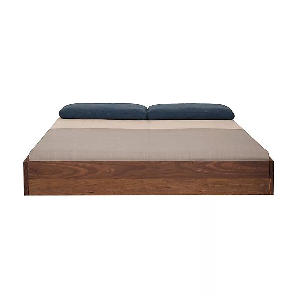 Zeitraum - Simple Bett 160x200cm - amerikanischer nussbaum/Füße h 12 cm /Lx günstig online kaufen