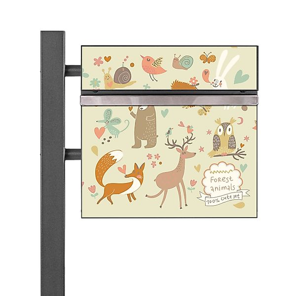Banjado Standbriefkasten Anthrazit 45x120x16.5cm Groß Inkl. Montagematerial günstig online kaufen